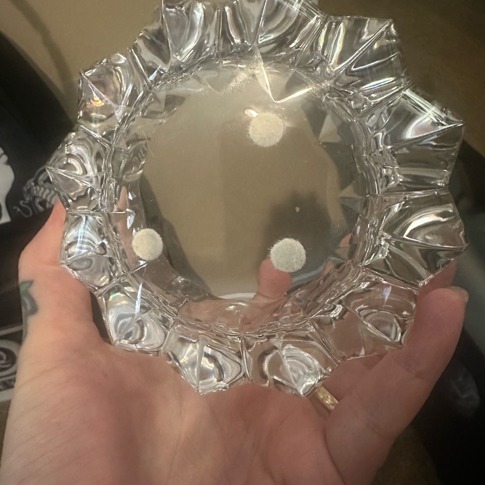 Vintage Signed Orrefors Fleur Jan Johansson Heavy Crystal Bowl - Picture 3 of 4